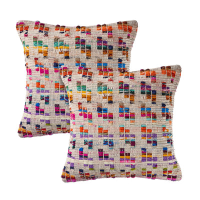 Ensemble de 2 coussins décoratifs multicolores Boho
