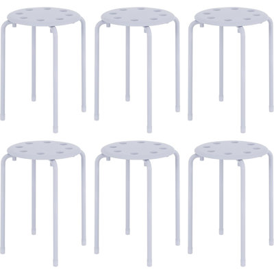 Eustis Accent Stool, 6-Pack Stackable Metal Stools – Durable Steel Seating for Home, Parties & Events by Ivy Bronx