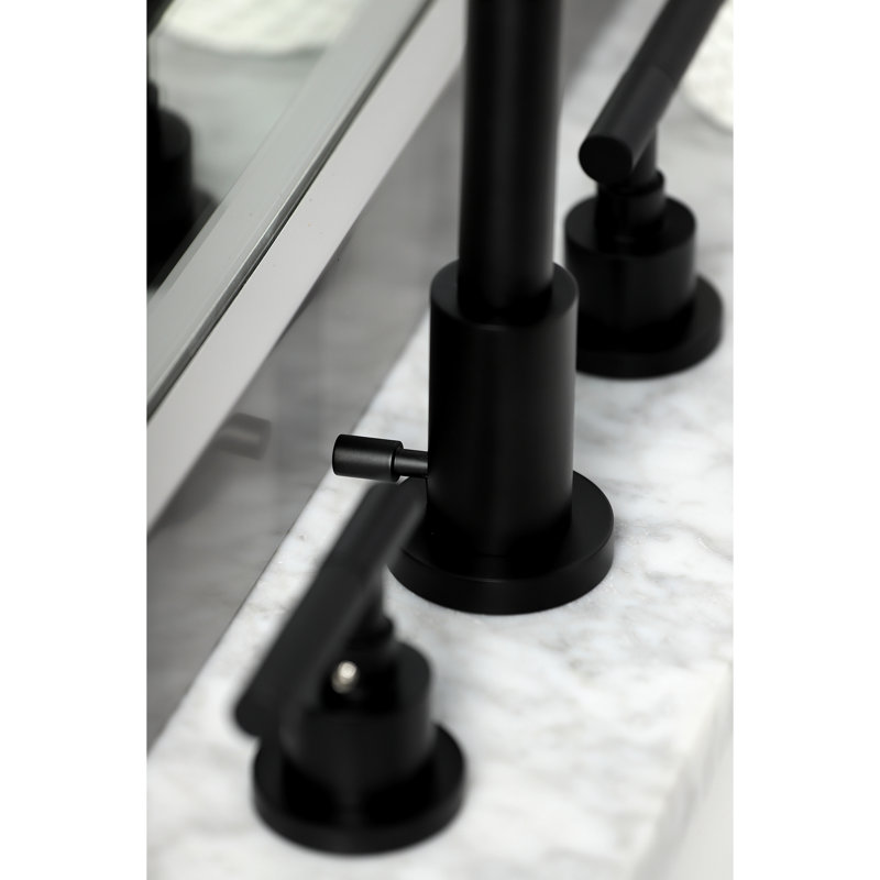 Robinet de salle de bain espacé avec ensemble de drain Kaiser, Noir mat