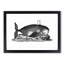 Great Whale in Black and White by George Shaw - Picture Frame Drawing Print-55575483-55575479