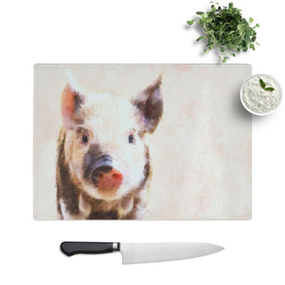 Pig Painting Chopping Board