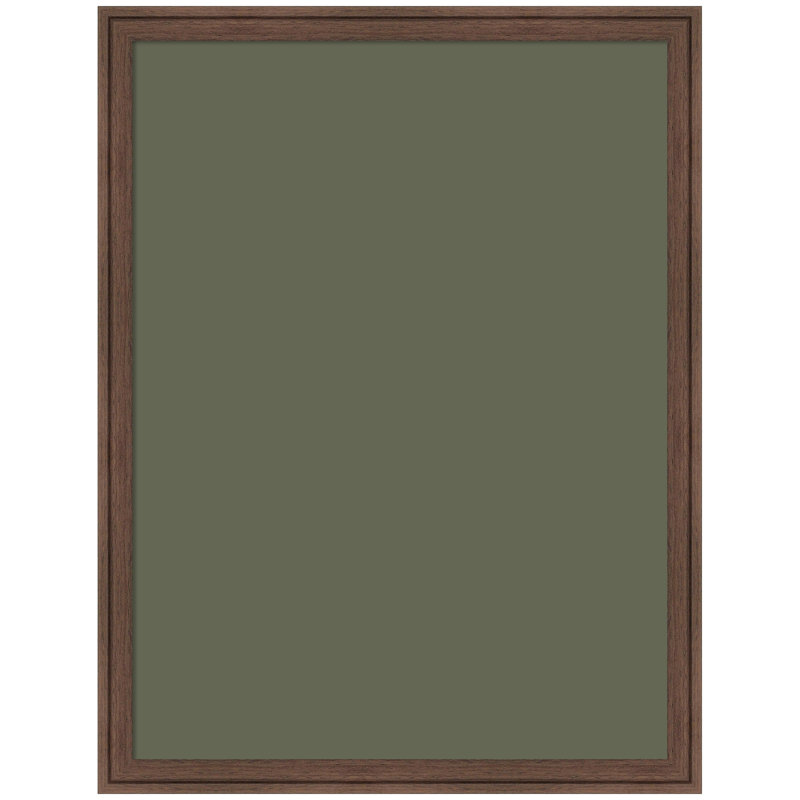 Tableau d'affichage en lin encadré en tissu, Vert foncé, H 26 po x l 20 po x P 1,25 po, Brun moyen Florence