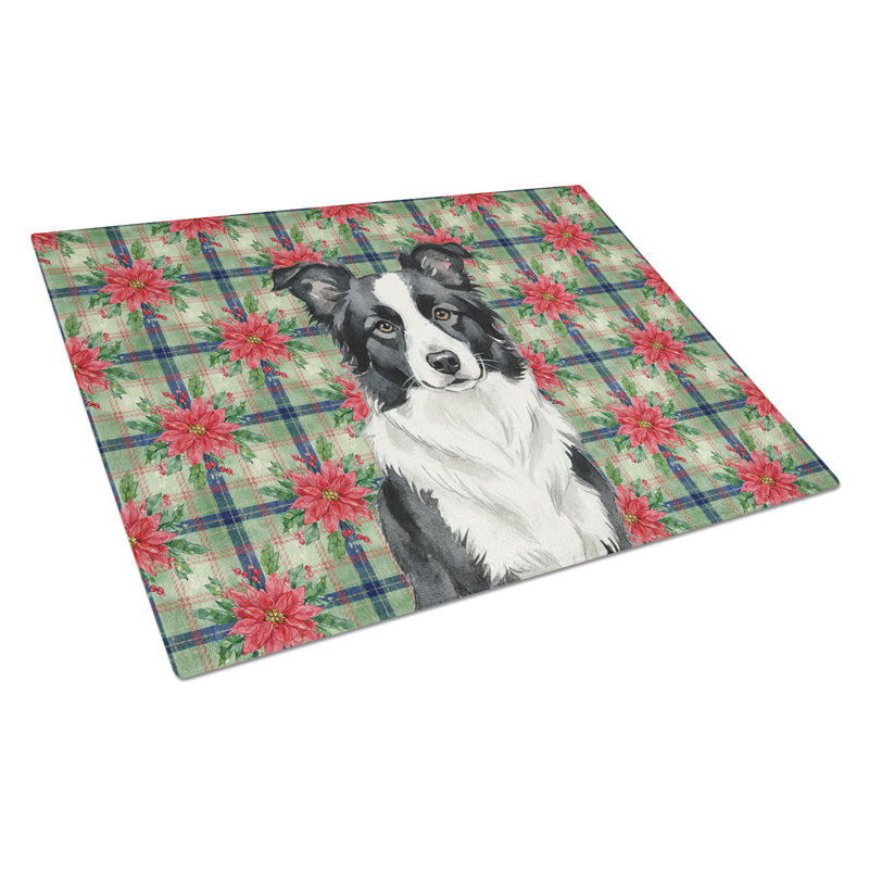 Planche à découper en verre Border Collie, Noir / blanc