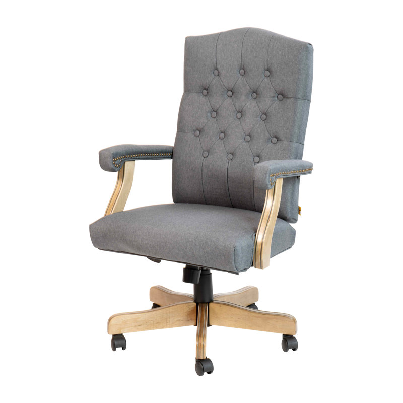 Executive Swivel Office Chair with Arms, Gray