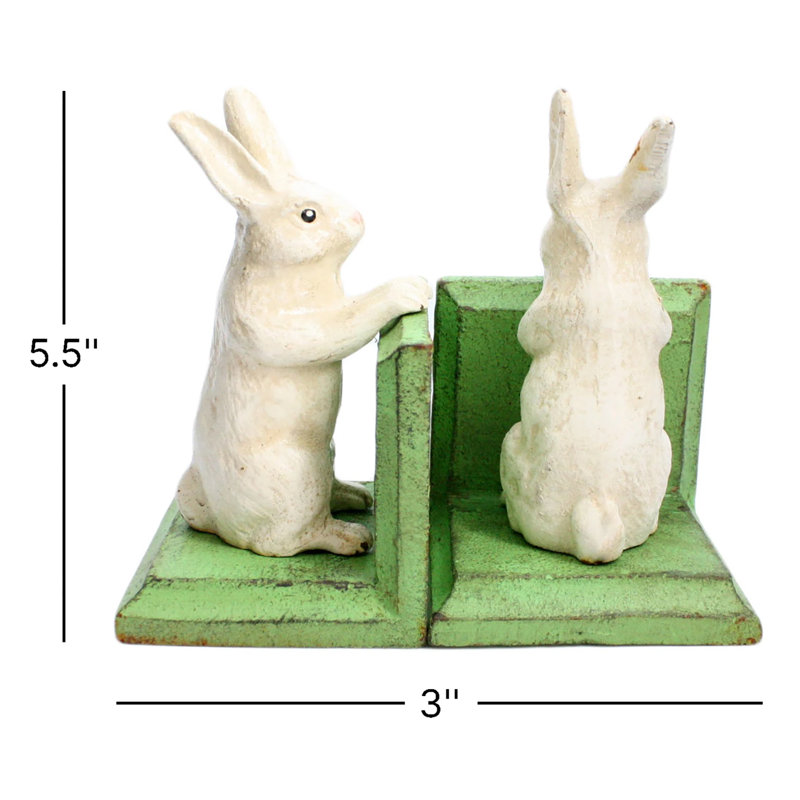 Bunny Cast Iron Bookends Pair