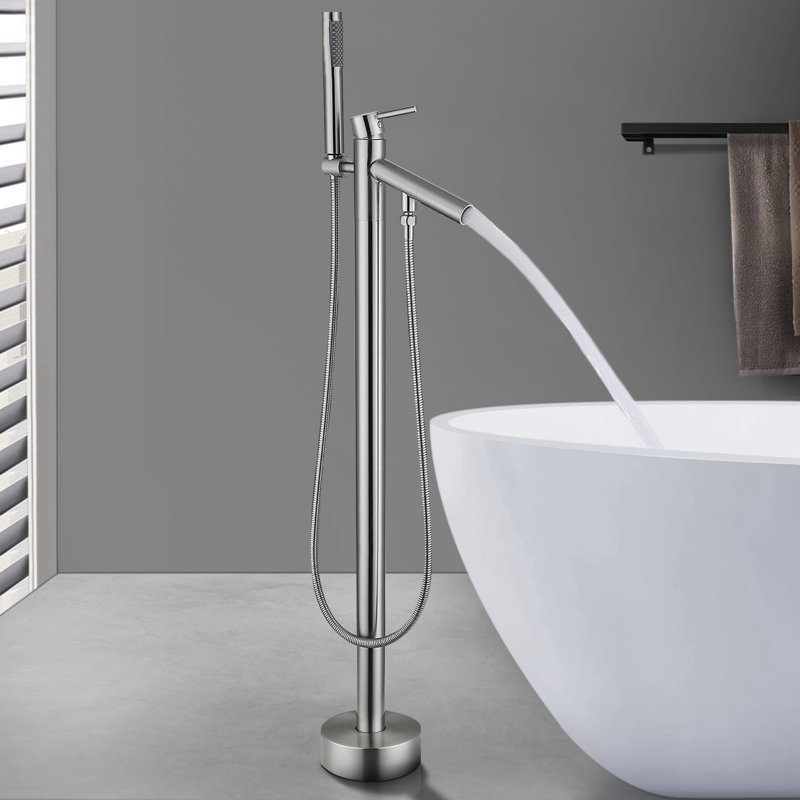 1 Handle Freestanding Tub Filler, Brush Nickel