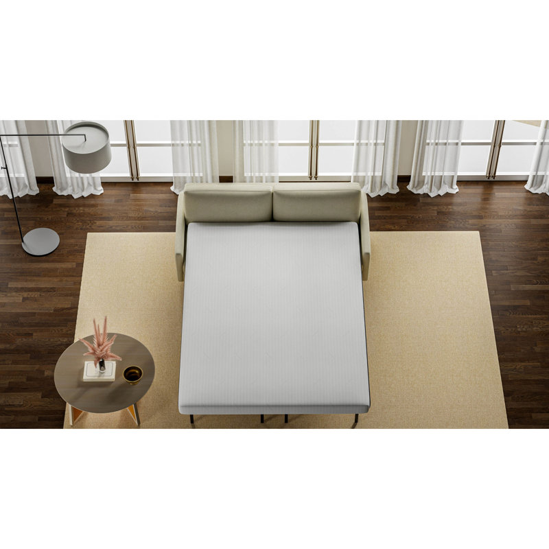 Mousse à mémoire de forme de 1 po et matelas haute densité de 3,72 po pour lit double - tissu tricoté à 100% antidérapant de 280 g / m² blanc et gris 70,54 po x 52,17 po 4,83 po