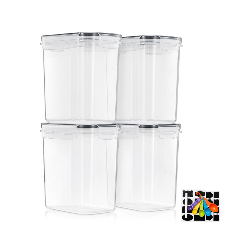 Contenant alimentaire hermétique Sorbus avec couvercles verrouillables, cuillères à mesurer et étiquettes - paquet de 4 (1,6 L / 54,10 oz)