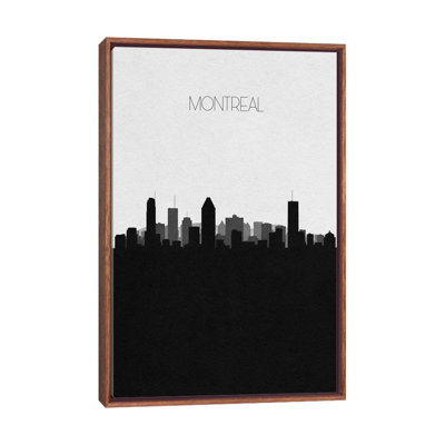 Montreal, Canada City Skyline 1 Piece Single Picture Frame and Floater Frame Wall Art on Canvas