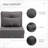 HOMCOM 2-in-1 Lazy Floor Sofa with 5-Position Adjustable Backrest | Linen | Dark Grey-282622473
