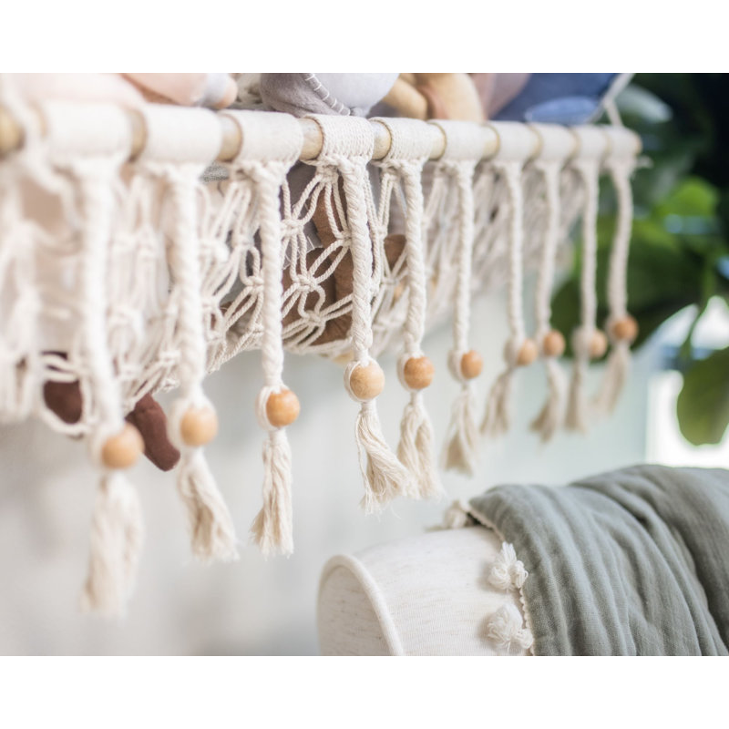 Macrame Wall Storage Bin, For Toys, Books, Swaddles, 16"x22", By Crane Baby