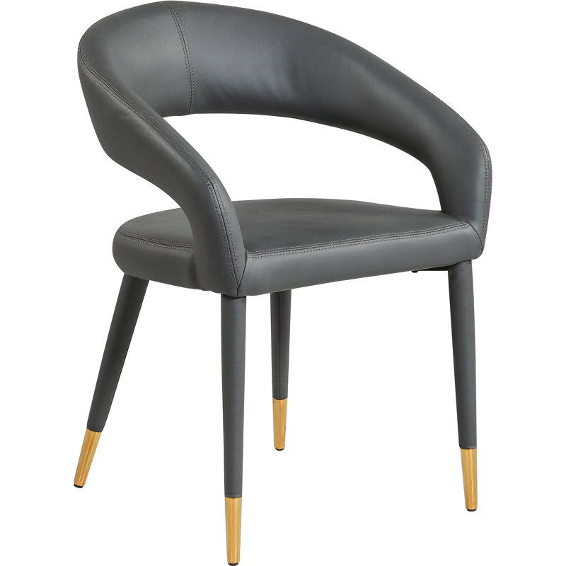 Destiny Upholstered Parsons Chair, Grey Vegan Leather