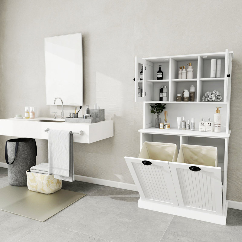 Tall Bathroom Cabinet With 2 Adjustable Shelves