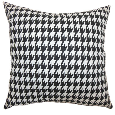 Ceres Houndstooth Cotton Reversible Throw Pillow