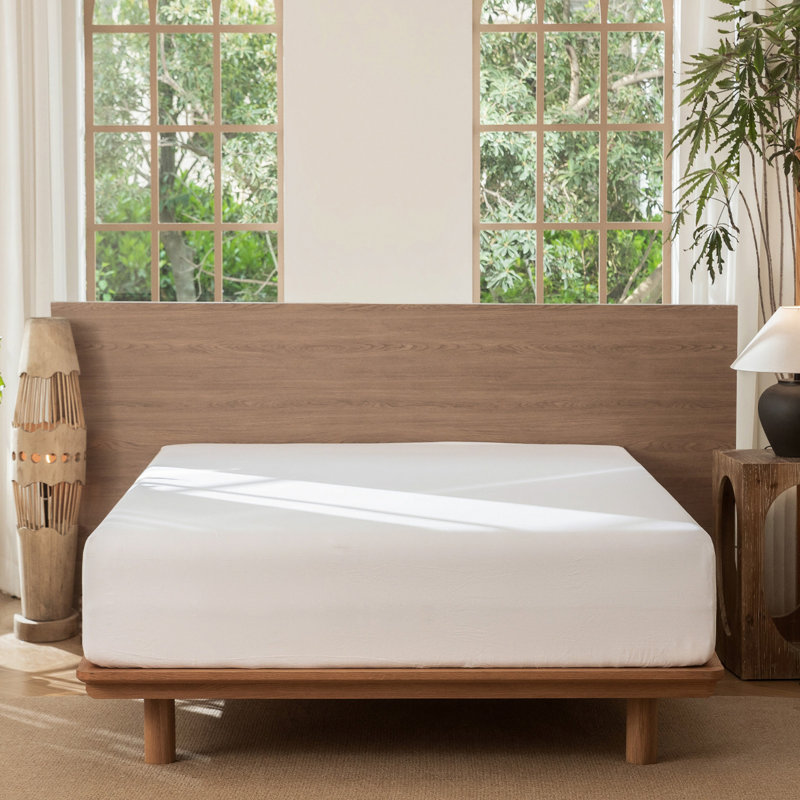MooMee Fitted Sheet Only Extra Deep Pocket 100% Washed Cotton Linen Like Textured Lightweight Breathable, Queen , Off White