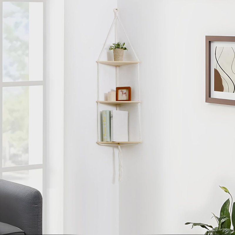 Étagère murale 1 pièce Boho Triangle, Blanc
