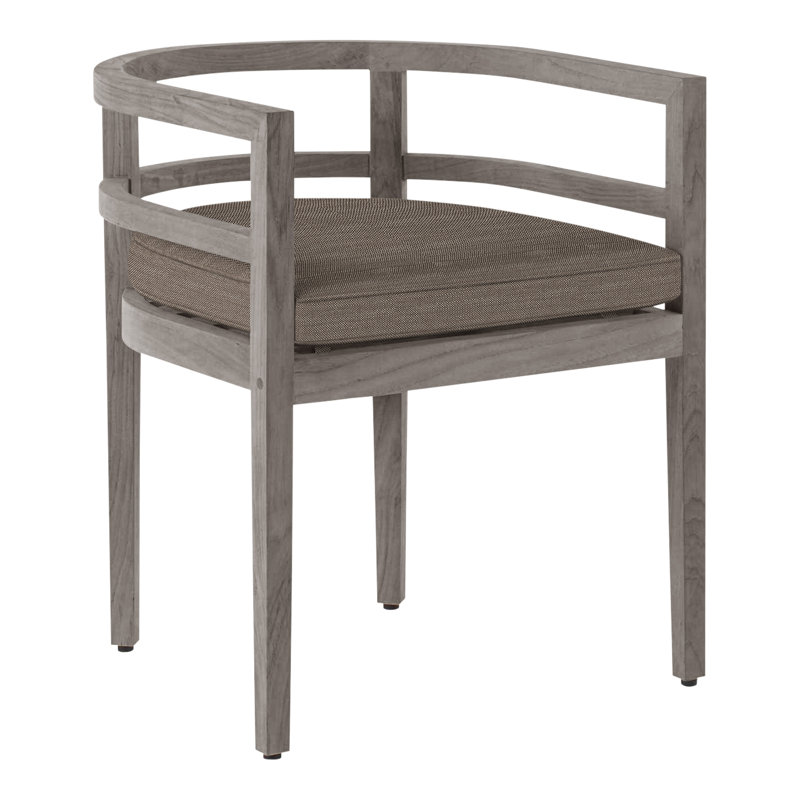 Chaise avec accoudoirs d'extérieur en teck Santa Barbara, Welt, Perigold ‑ chai Ishi, Teck naturel