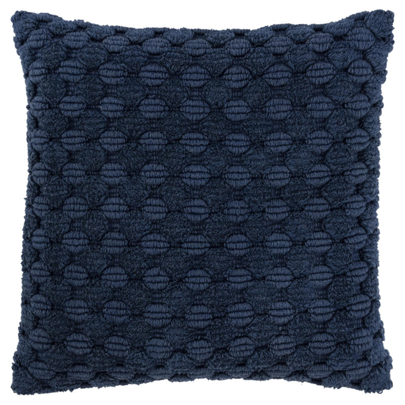 Coussin décoratif 20 "en coton bleu avec texture
