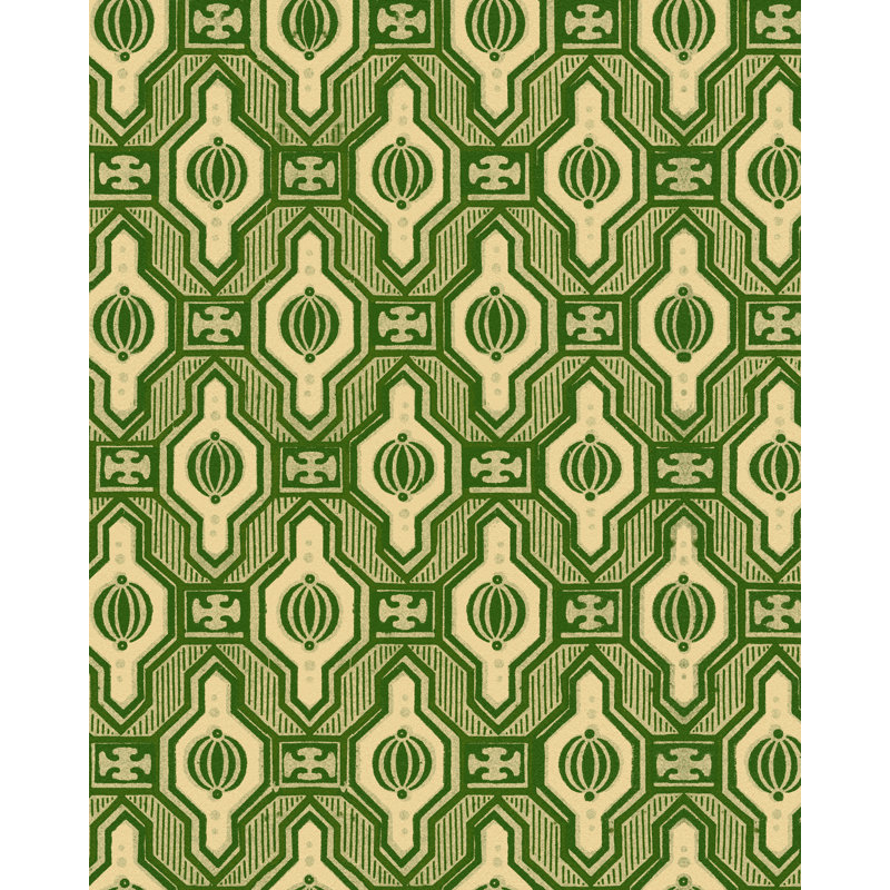 LA DOLCE VITA Wallpaper Roll, Green/Taupe