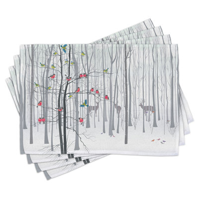 One Allium Way® Nature Place Mats Set of 8 Flock of Birds on Tree 8 pcs Multicolor -  BC662C72A49E4FF09EFD78F333026912