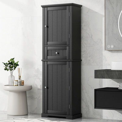 Tall Bathroom Storage Cabinet, Freestanding Storage Cabinet With Drawer And Adjustable Shelf, Bathroom Storage For Home