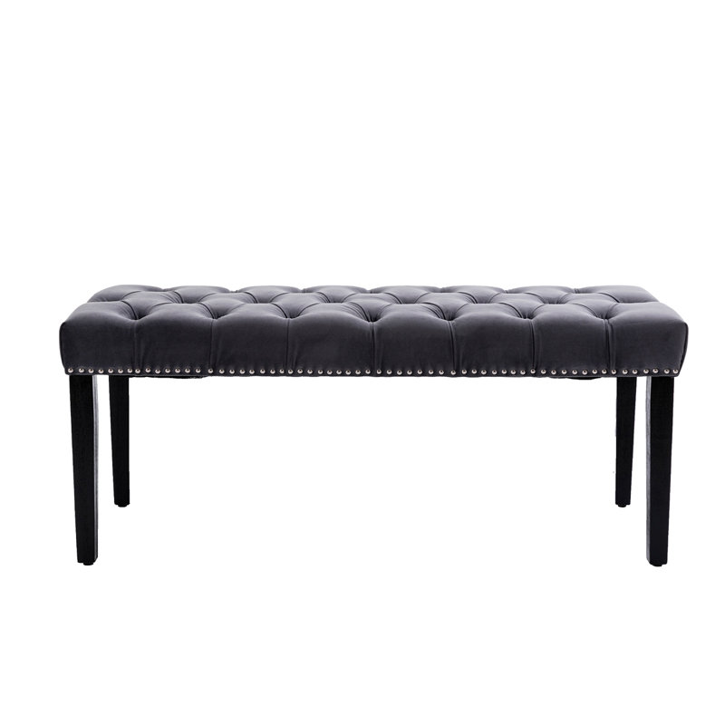 Upholstered Tufted Bench Ottoman , Velvet Dining Bench Bedroom Bench  Footrest Stool Accent Bench For Entryway Dining Room Living Room