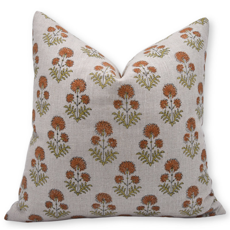 Housse de coussin à motif floral fait à la main Fabividine, 22 po x 22 po