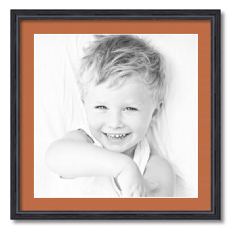 White Matte Picture Frame with Mat, Red/Orange