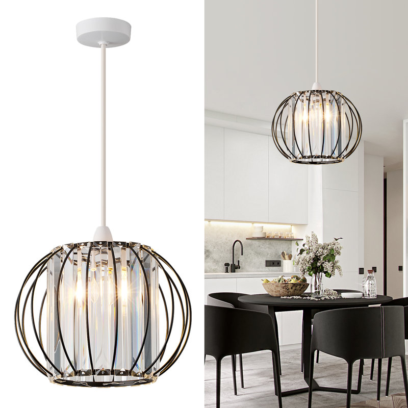 20cm H Globe Pendant Shade ( Uno ), Black