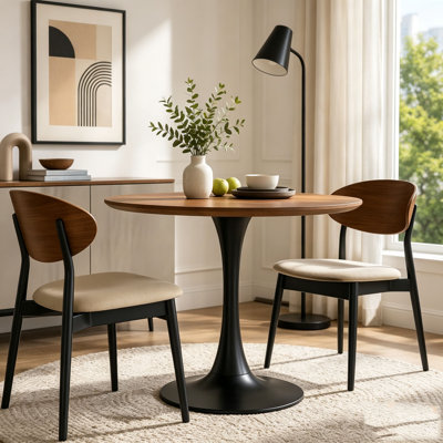 Modern Dining Table,MDF Tabletop and Iron Spray-Painted Matte Base