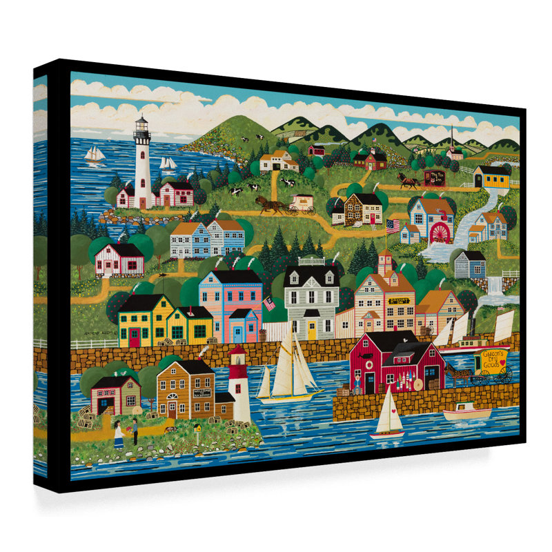 « rockport », reproduction de peinture à l’acrylique sur toile tendue, H 30 po x l 47 po x P 2 po