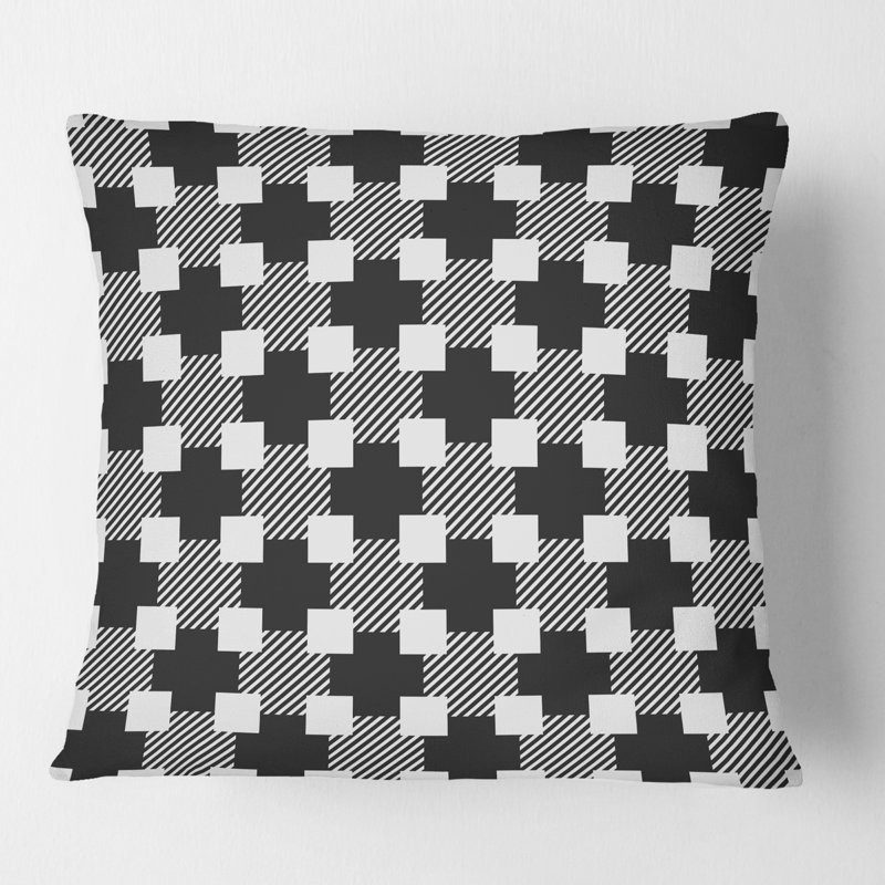 Coussin décoratif géométrique à motif géométrique II - Mid-Century, 16 po x 1 po