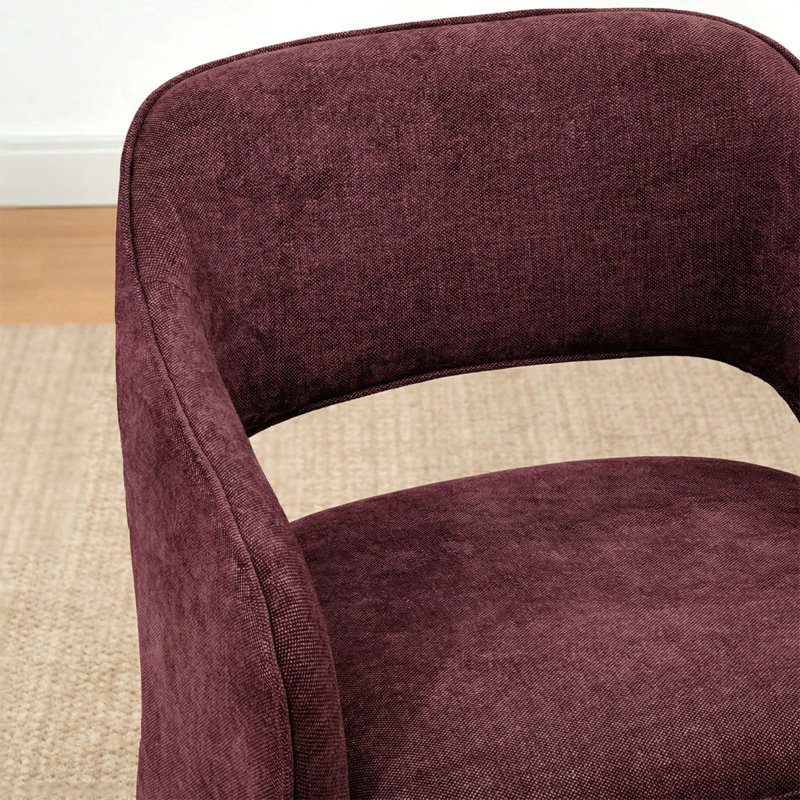 Fauteuil d'appoint rembourré en tissu, Vin