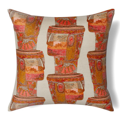 The Met x Ann Gish Kero Linen Blend Throw Square Pillow Cover & Insert