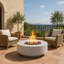 FUSION Lavish Garden & Patio Gas Fire Pit with Eco-Stone Finish - Fully Assembled-127657497