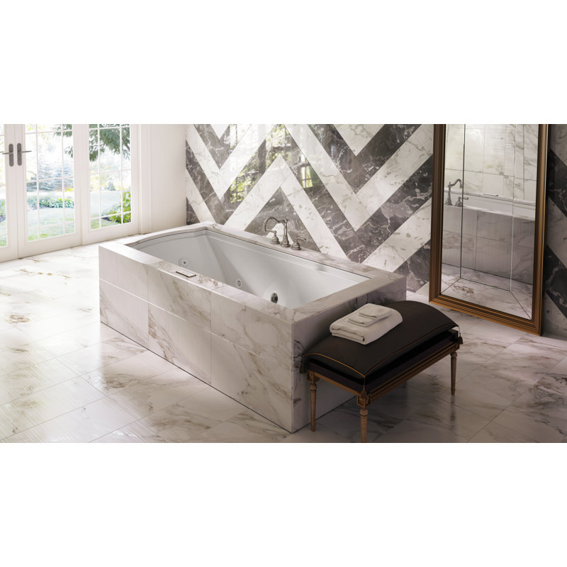 Fuzion® 72" x 42" Drop In/Undermount Combination Bathtub, Oyster