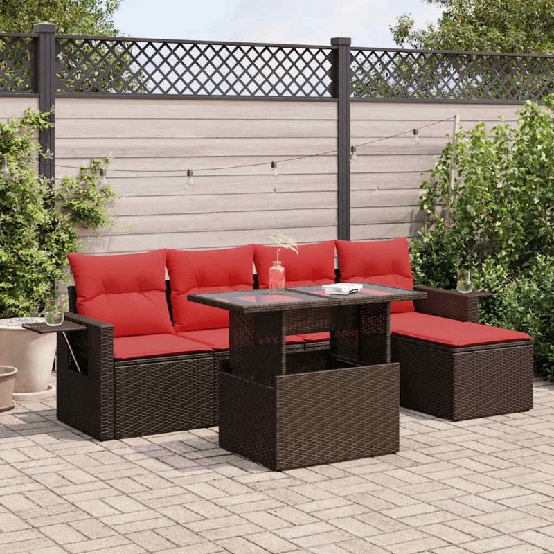 Wicker 5 - Person Garden Lounge Set with Cushions