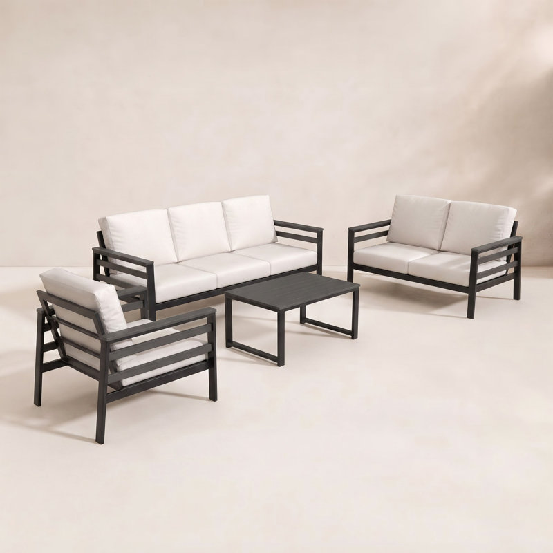 Ensemble de conversation avec canapé 4 pièces Townsend, Tissu naturel Sunbrella®