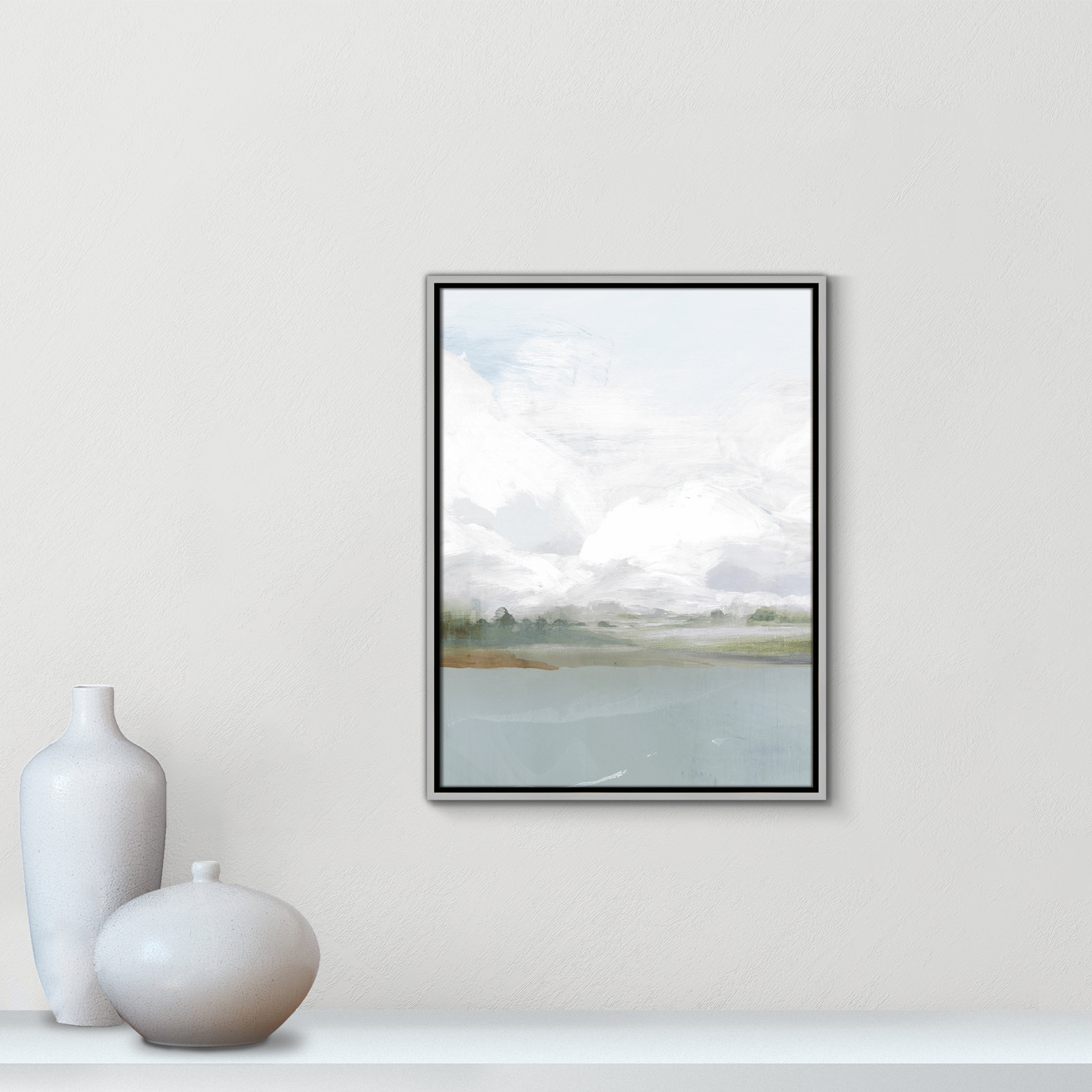 All Shore Painting, 25.5" H x 19.5" W, Silver