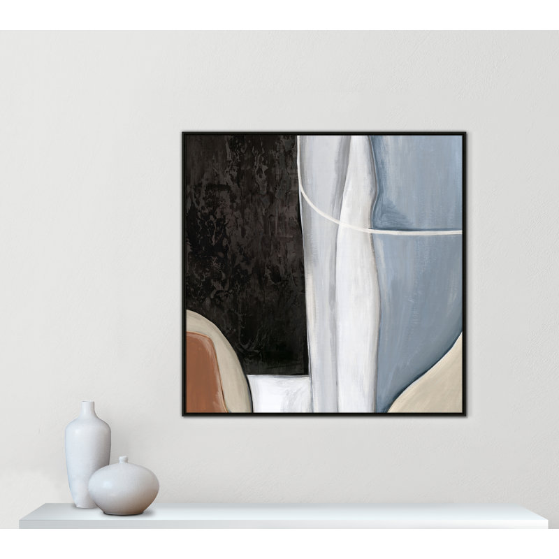 «Blue Match II» par Eva Watts, Espresso, H 46,5 po x l 46,5 po