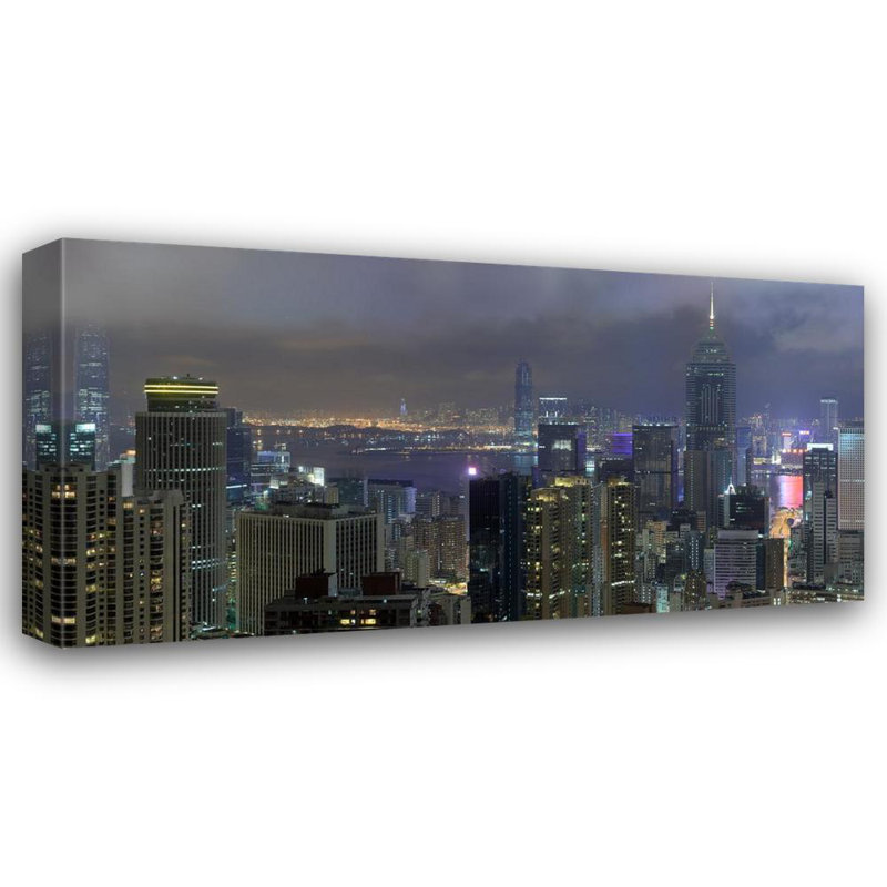 Wan Chai, paysage urbain de Hong Kong, H 9 po x l 18 po