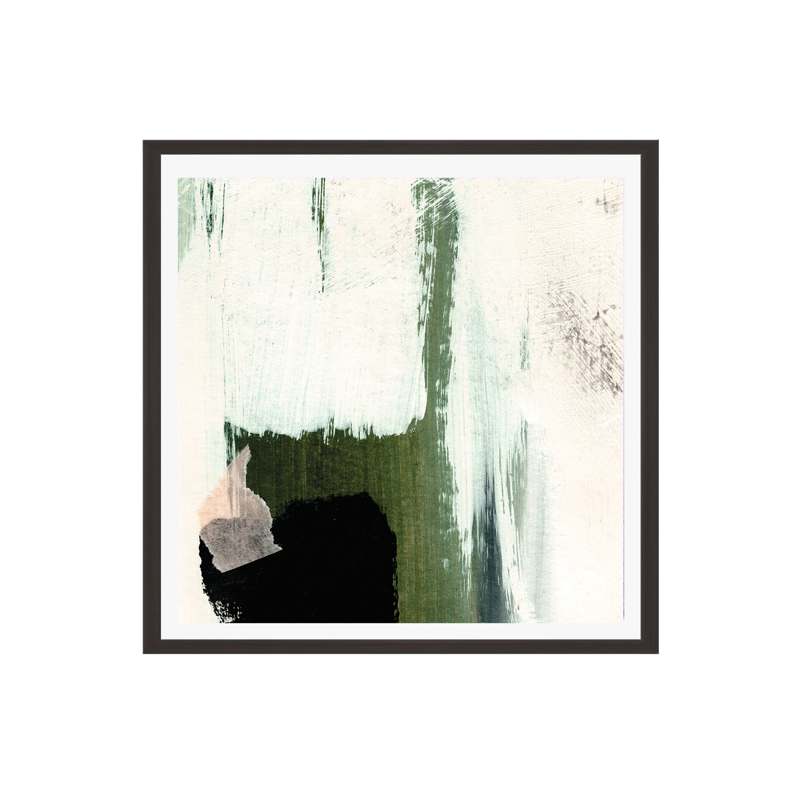 Abstract Minimal, Yes, 12" H x 12" W x 0.75" D, Espresso Framed Paper