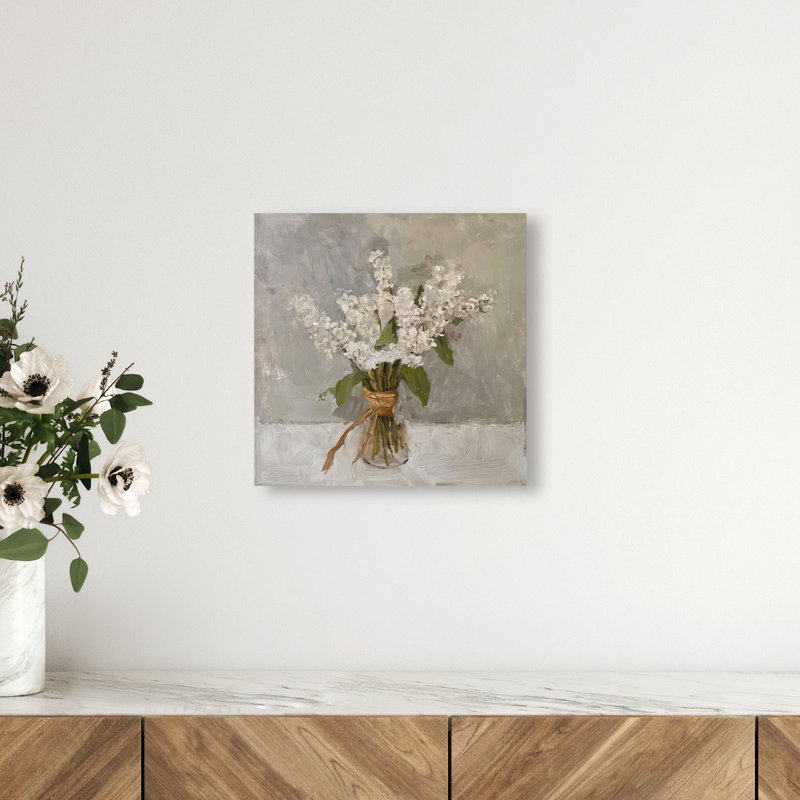 Snowbound Flower Canvas Floral & Botanical Print by Oliver Gal, Black Frame, 12 x 12, 12"H x 12"W, Canvas Unframed