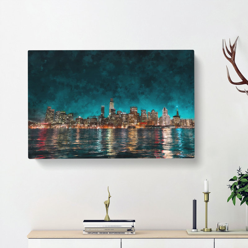 Reflection Of The San Francisco Skyline - Wrapped Canvas, 60cm H x 91cm W x 3cm D