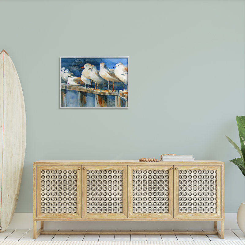 Balade sur la plage avec balançoires côtières par MB Cunningham - Peinture, H 24 po x l 30 po x P 1,5 po