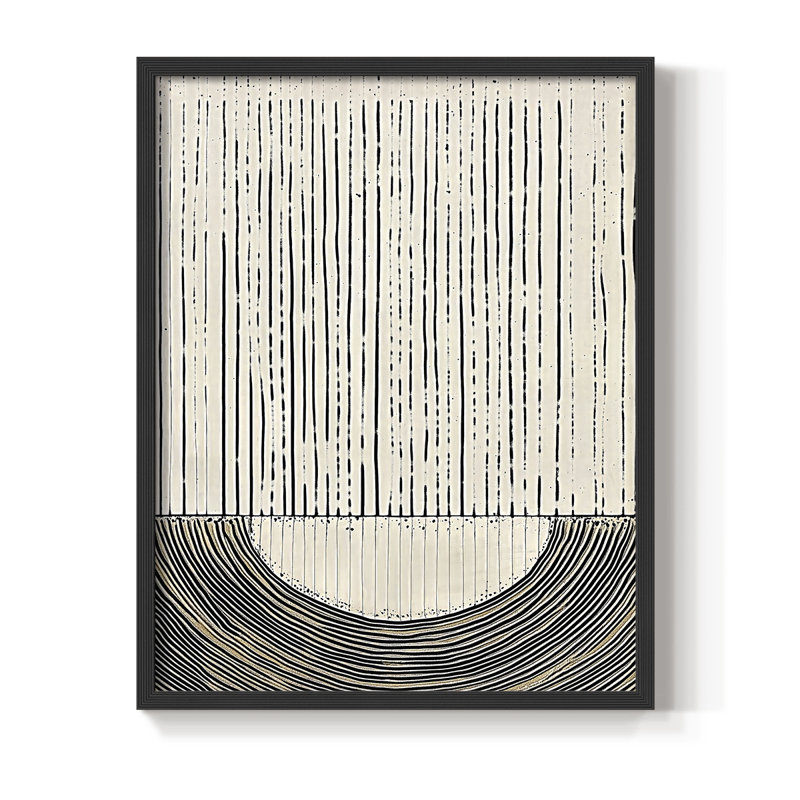 Reproduction encadrée abstraite CLXIX - prête à être accrochée, H 10 po x l 8 po, Noir