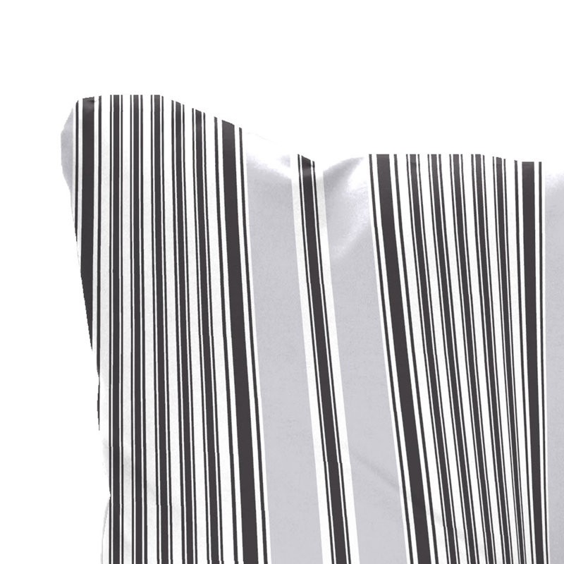24" x 24" Tufted Outdoor Chair Back Cushion with Button (Set of 2), Gray Striped