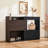 32.5'' - 58.8'' Rotating Shoe Cabinet With 1 Drawer, 90-Degree Corner For Living Room, Lobby, Exit, Black & Walnut Extendable Storage Home, Hallway, Entryway,