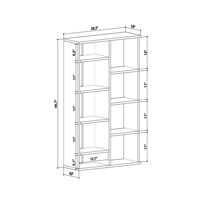 Gjylferije Bookcase, Oak/Anthracite