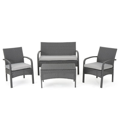 KD WICKER 4 PC CHAT SET